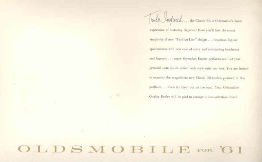 1961 Oldsmobile 98 Brochure Page 2